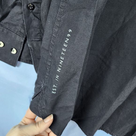 Rocawear Y2K Hip Hop Long Sleeve Button Shirt Embroidered Pyramid Logo Mens 2X - Picture 9 of 16